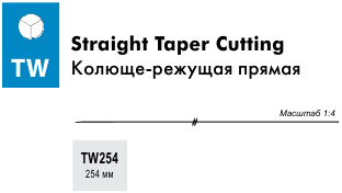 Размеры игл Atramat Straight Taper Cutting TW (Колюще-режущая прямая)