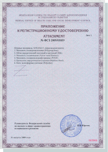 Приложение к сертификату Техно-Мед на нерассасывающиеся материалы Atramat